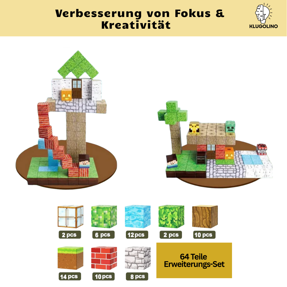 Klugolino Magnetwürfel – magnetisches 3D-Baukasten-Set