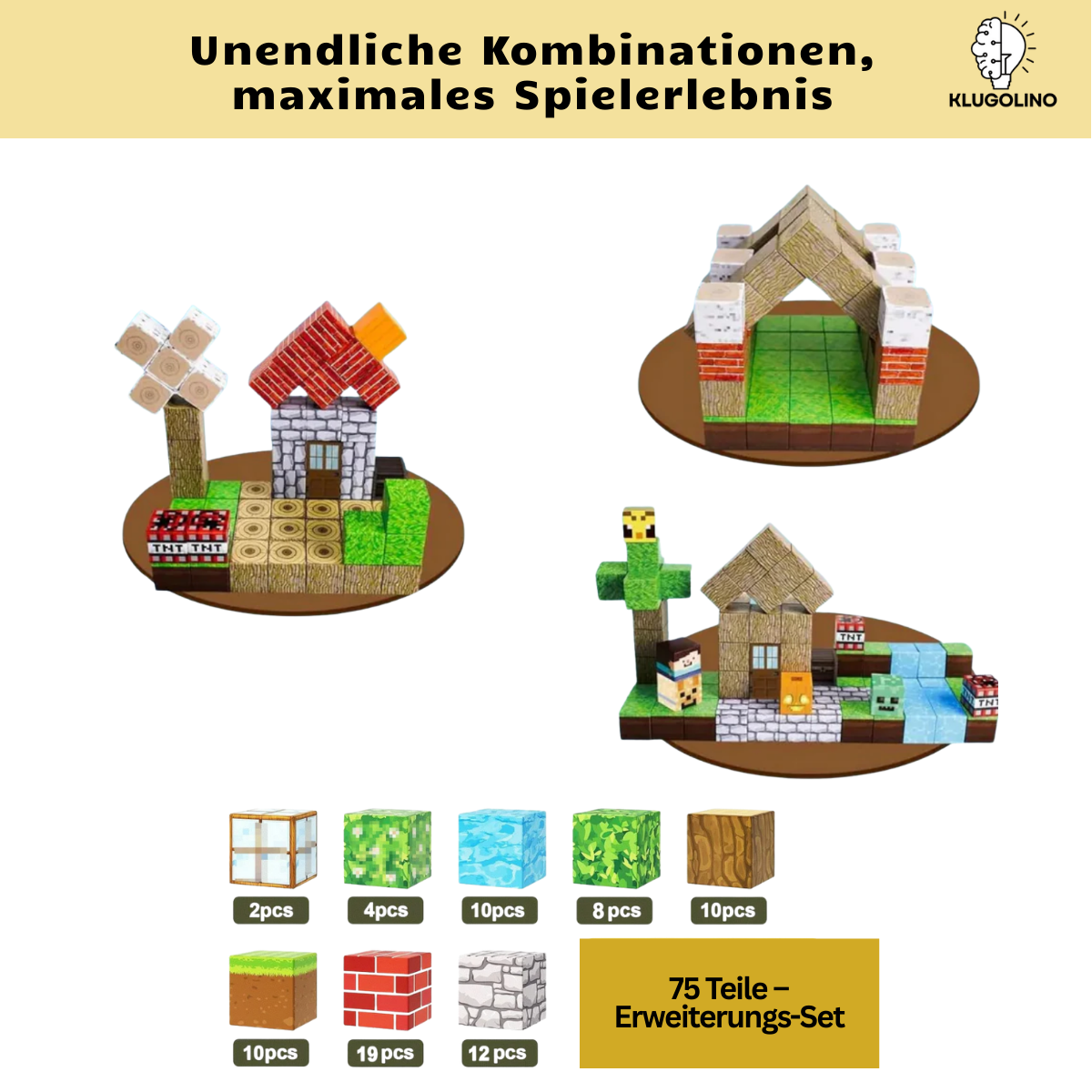 Klugolino Magnetwürfel – magnetisches 3D-Baukasten-Set